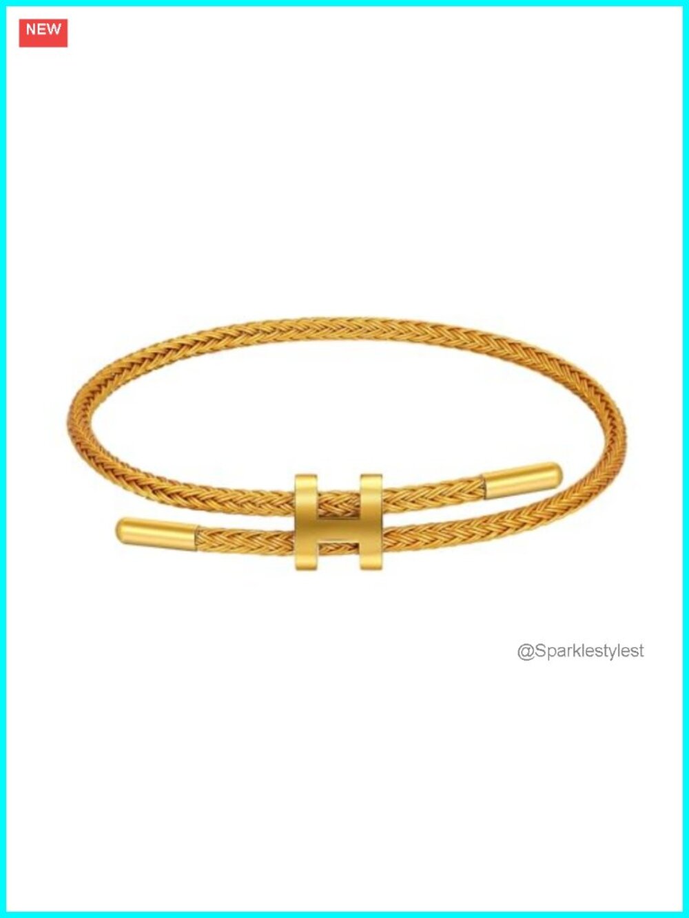 Adjustable Charm Bracelet 18K Gold Plated Titanium Steel